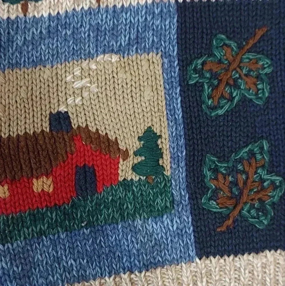 Nutcracker Vintage Embroidered Patchwork Button Front Sweater - Picture 5 of 11